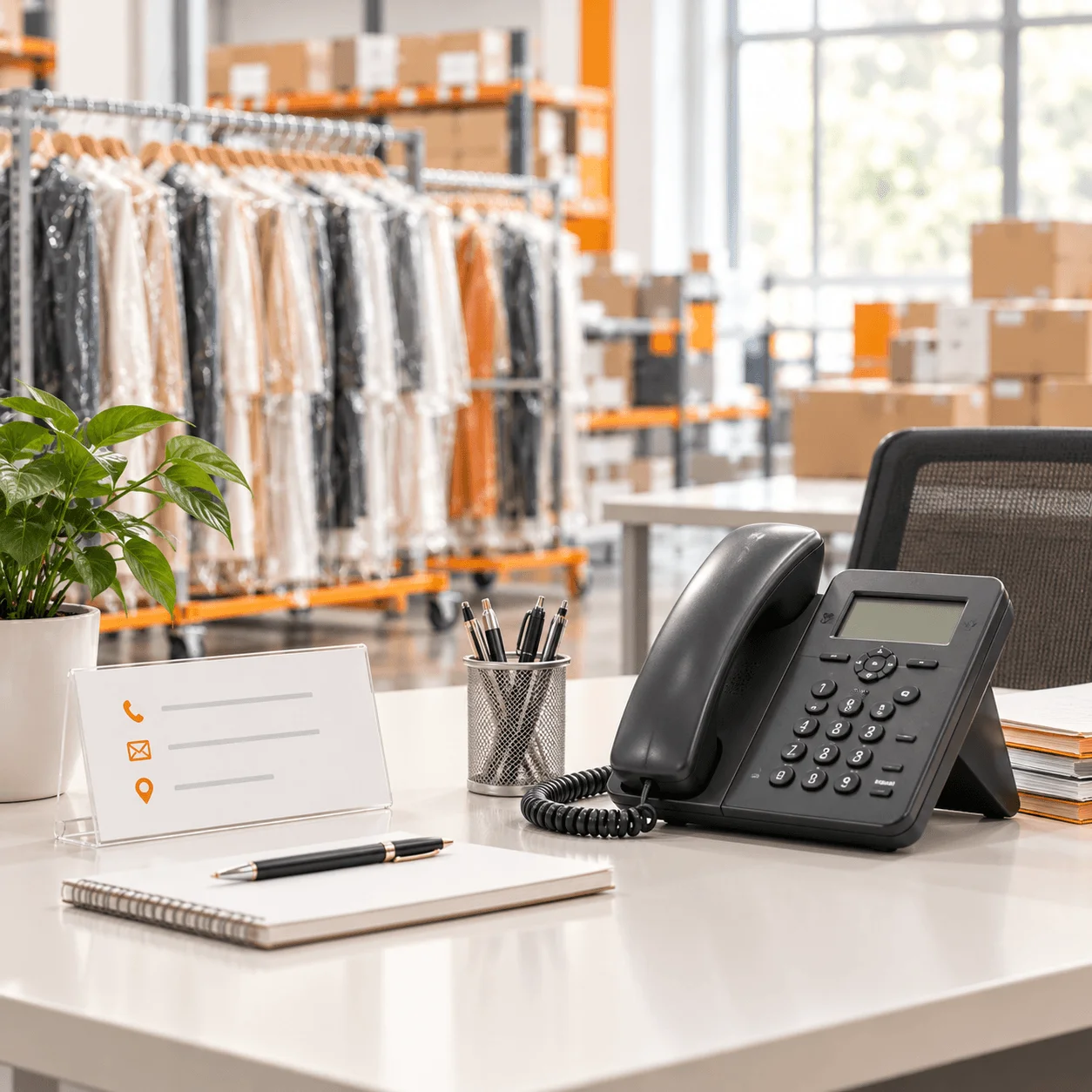 Professional Contact Desk in Garment Warehouse (1)